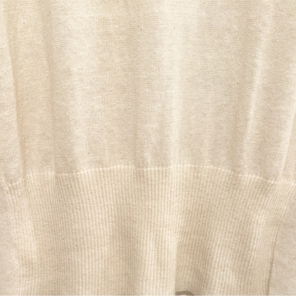Cream Knit shrug with asymmetrical Open Front design. - Picture 6 of 6